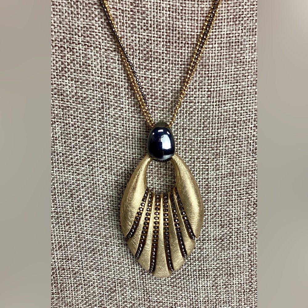 Arte D' Argento Gold-Plated Sterling Silver Strand Drop Necklace pendant
